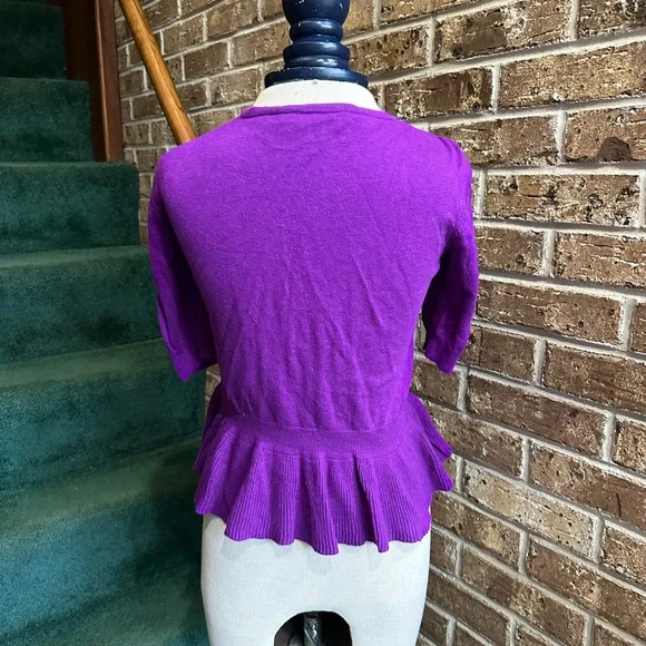 Bright Vibrant Purple Worthington Peplum Sweater Cardigan 
Good condition - Picture 2 of 7